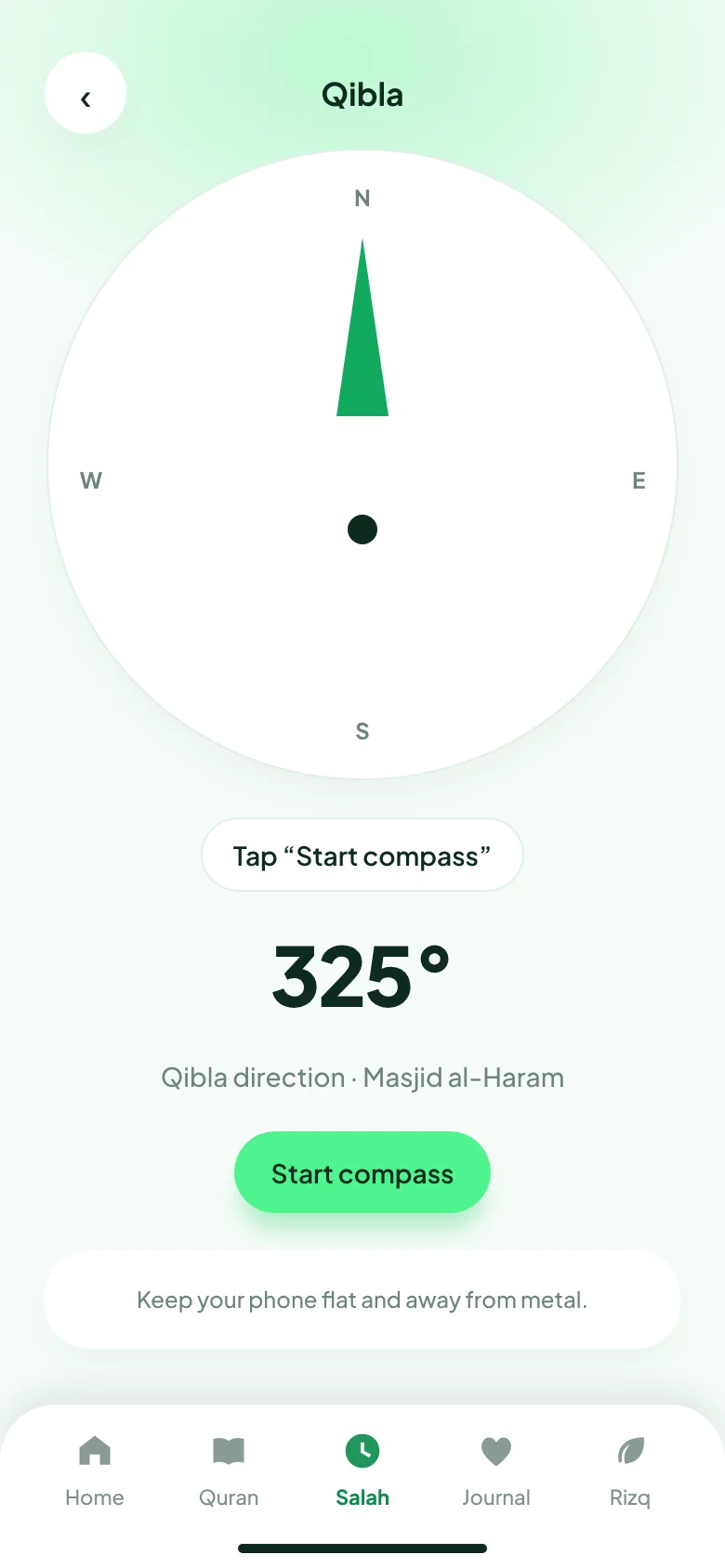 Qibla compass